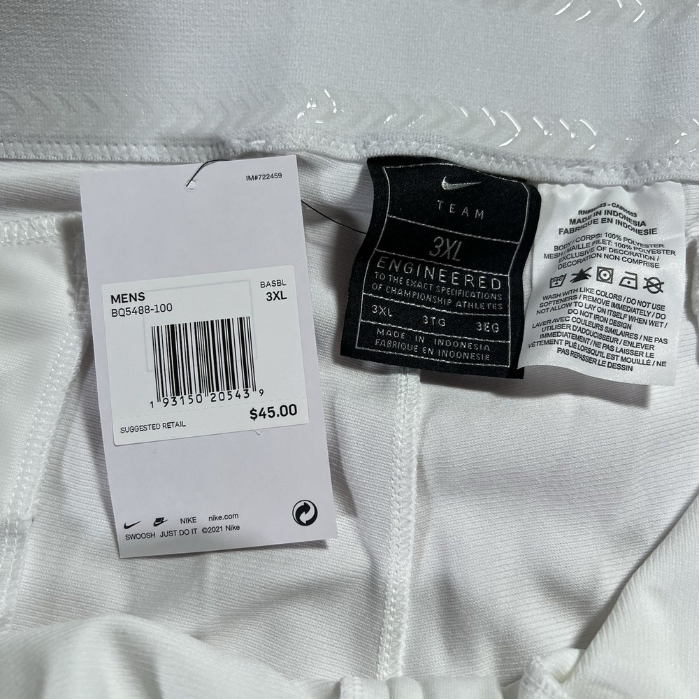 Nike Team Men's White 3XL Vapor Select Baseball Pants - Picture 9 of 14